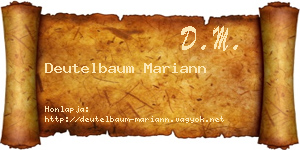 Deutelbaum Mariann névjegykártya